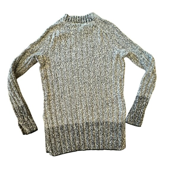Rag & Bone Grey Black Knit Sweater XS Chunky Textured Pullover Long Sleeve Tunic - Picture 5 of 6